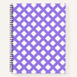 Cuaderno Patrón de diamante de cuadros blancos y morados