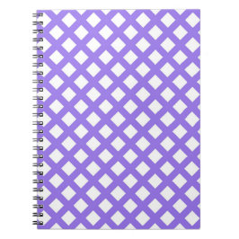 Cuaderno Patrón de diamante de cuadros blancos y púrpura