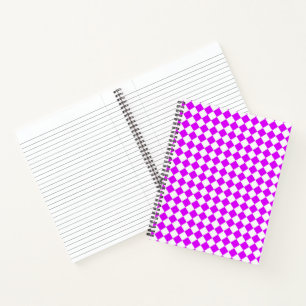Cuaderno Patrón de diamante de cuadros blancos y púrpura