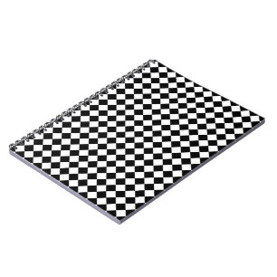 Cuaderno patrón de diamante de cuadros en blanco y negro