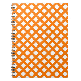 Cuaderno Patrón de diamante de cuadros naranja blanco