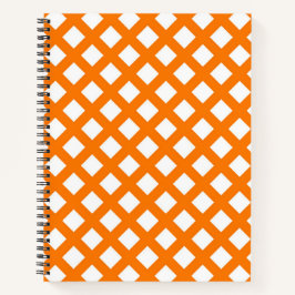 Cuaderno Patrón de diamante de cuadros naranja blanco