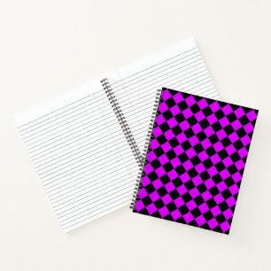 Cuaderno Patrón de diamante de cuadros púrpura negro