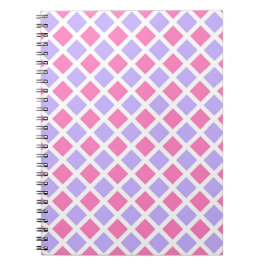 Cuaderno Patrón de diamante de cuadros rosa púrpura