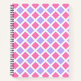 Cuaderno Patrón de diamante de cuadros rosa púrpura