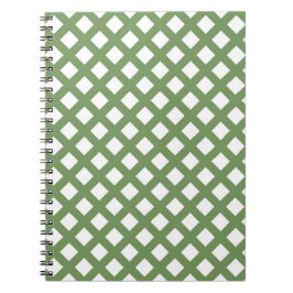 Cuaderno Patrón de diamante de cuadros verdes y blancos