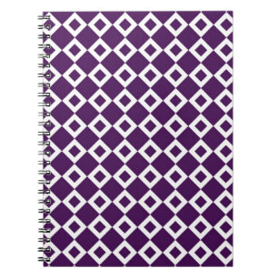 Cuaderno Patrón de diamante morado y blanco