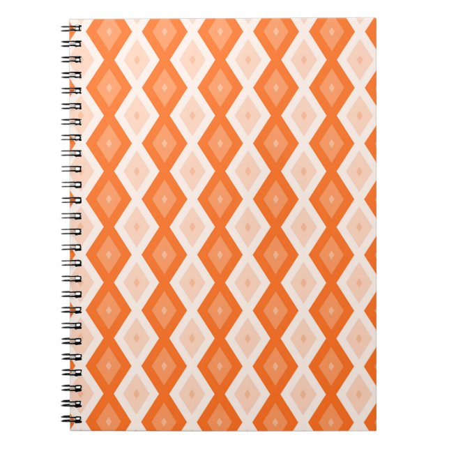 Cuaderno patrón de diamante naranja (Frente)