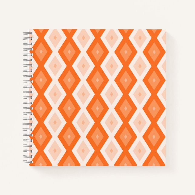 Cuaderno patrón de diamante naranja (Anverso)