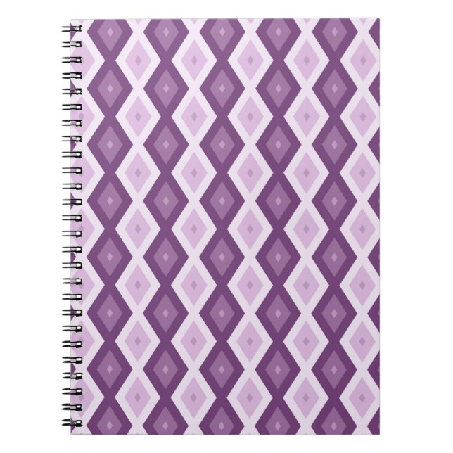 Cuaderno Patrón de diamante púrpura (Frente)