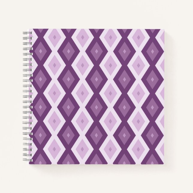 Cuaderno Patrón de diamante púrpura (Anverso)