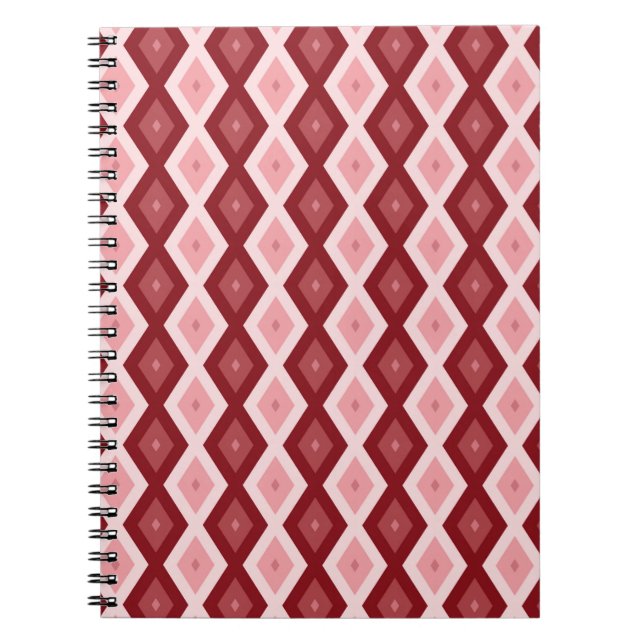 Cuaderno Patrón de diamante rojo (Frente)