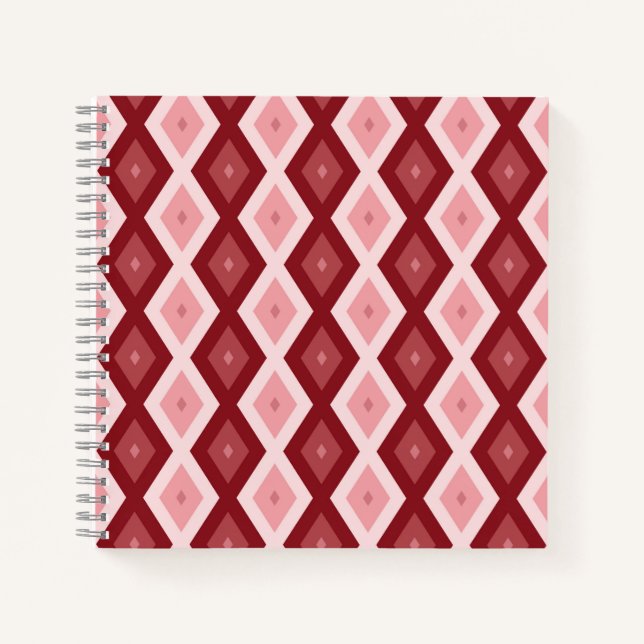 Cuaderno Patrón de diamante rojo (Anverso)