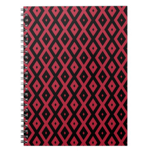Cuaderno Patrón de diamante rojo y negro