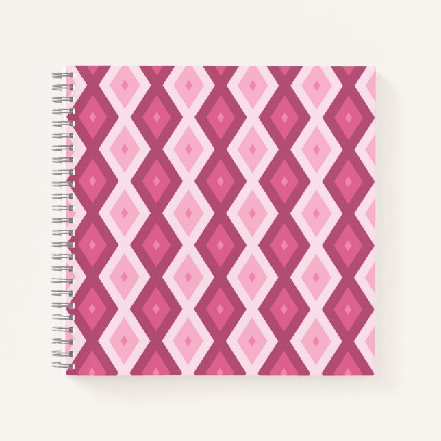 Cuaderno Patrón de diamante rosa (Anverso)
