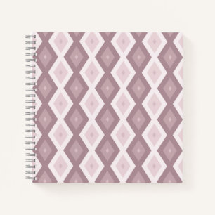 Cuaderno patrón de diamante rosa de cuarzo Rosa