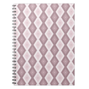 Cuaderno patrón de diamante rosa de cuarzo Rosa
