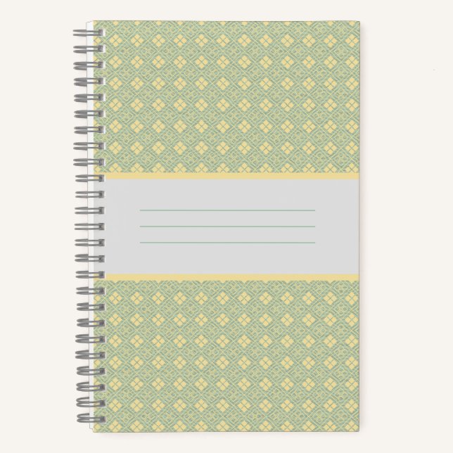 Cuaderno Patrón de Diamante Turquesa (Anverso)