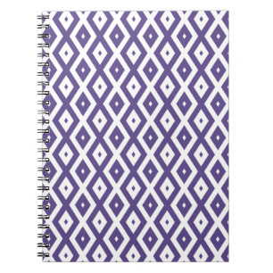 Cuaderno Patrón de diamante ultravioleta y blanco