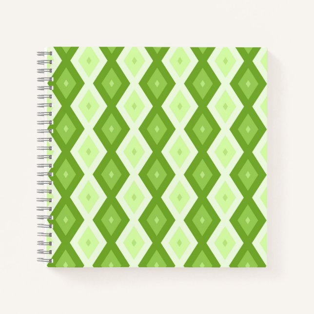 Cuaderno Patrón de diamante verde de Chartreuse (Anverso)