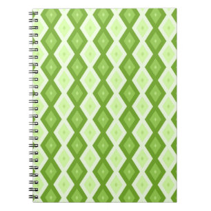 Cuaderno Patrón de diamante verde de Chartreuse