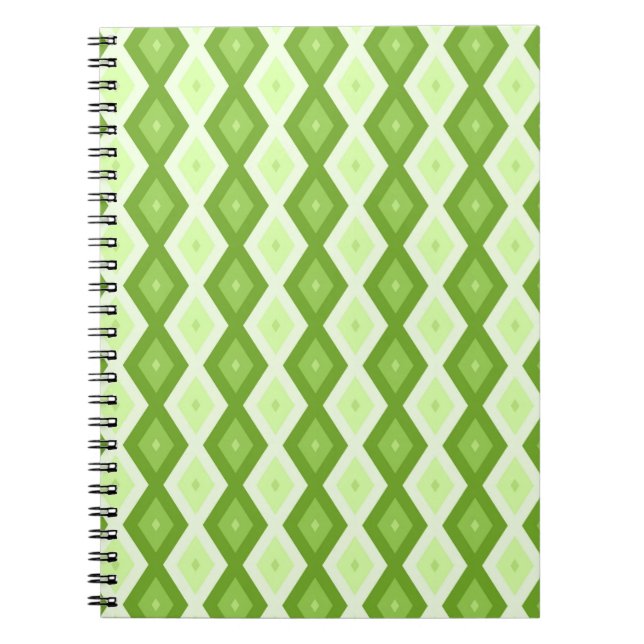 Cuaderno Patrón de diamante verde de Chartreuse (Frente)