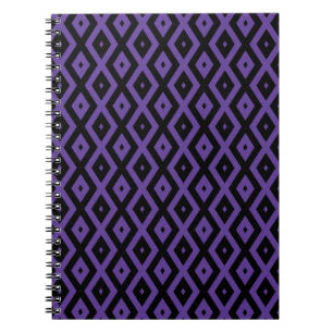 Cuaderno Patrón de diamante violento y negro