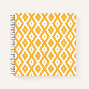 Cuaderno Patrón de diamantes amarillo y blanco soleado