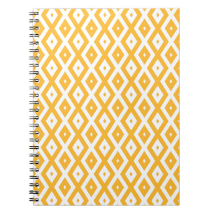 Cuaderno Patrón de diamantes amarillo y blanco soleado