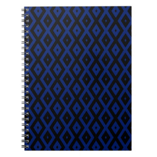 Cuaderno Patrón de diamantes azul y negro