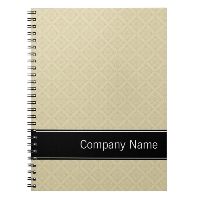Cuaderno Patrón de diamantes Beige personalizado (Frente)