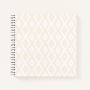 Cuaderno Patrón de diamantes beige y blanco