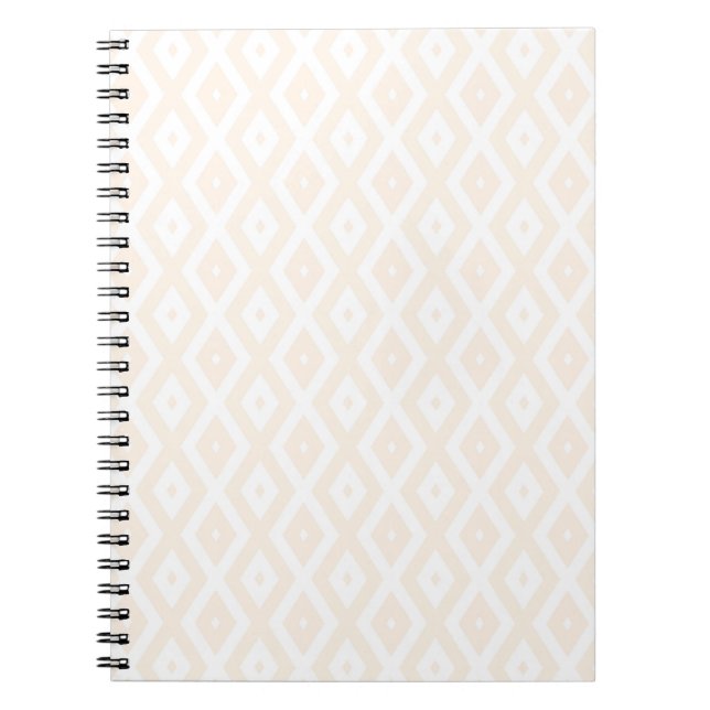 Cuaderno Patrón de diamantes beige y blanco (Frente)