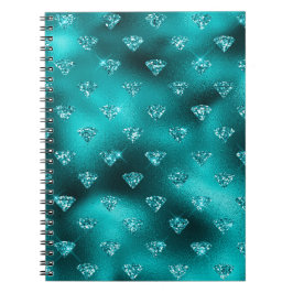 Cuaderno Patrón de diamantes con brillo glamoroso en ombre 