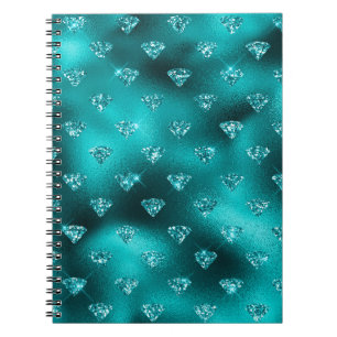 Cuaderno Patrón de diamantes con brillo glamoroso en ombre 