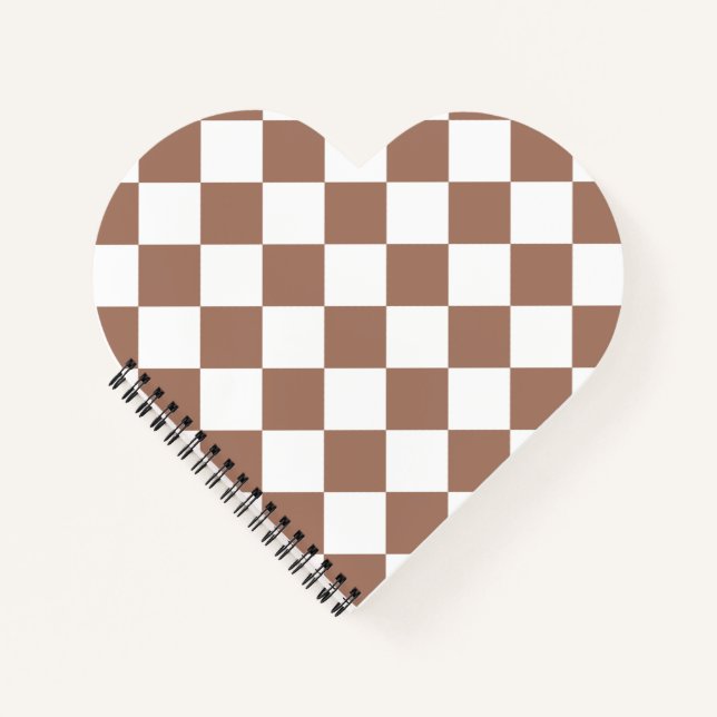 Cuaderno Patrón de diamantes en blanco y mousse de mocha (Anverso)