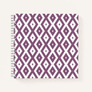 Cuaderno Patrón de diamantes malva y blanco
