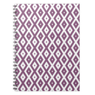 Cuaderno Patrón de diamantes malva y blanco