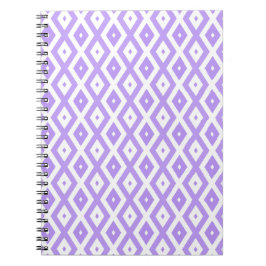 Cuaderno Patrón de diamantes morado y blanco