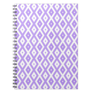 Cuaderno Patrón de diamantes morado y blanco