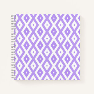 Cuaderno Patrón de diamantes morado y blanco