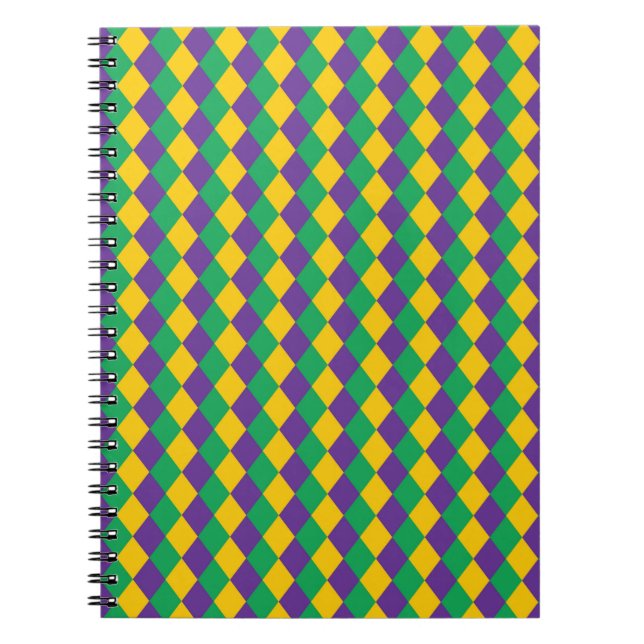 Cuaderno Patrón de Diamantes sin Margen. Violet, Yello (Frente)