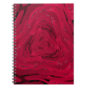 Cuaderno Patrón de dibujo a mano hecho de gradiente rojo co