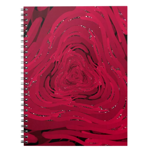 Cuaderno Patrón de dibujo a mano hecho de gradiente rojo co (Frente)