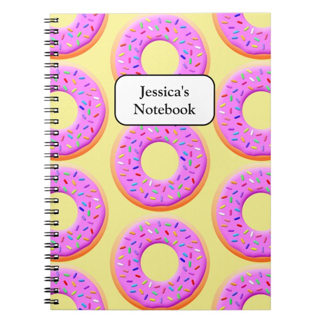 Cuaderno Patrón de dibujo de donut con sprinkles (Frente)