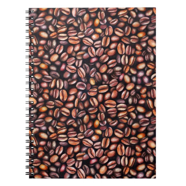 Cuaderno Patrón de dibujo de lápiz de judías de café Marrón (Frente)