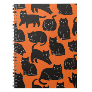 Cuaderno Patrón de dibujo de mano para gatos personalizados