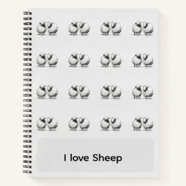 Cuaderno Patrón de dibujo de oveja negra