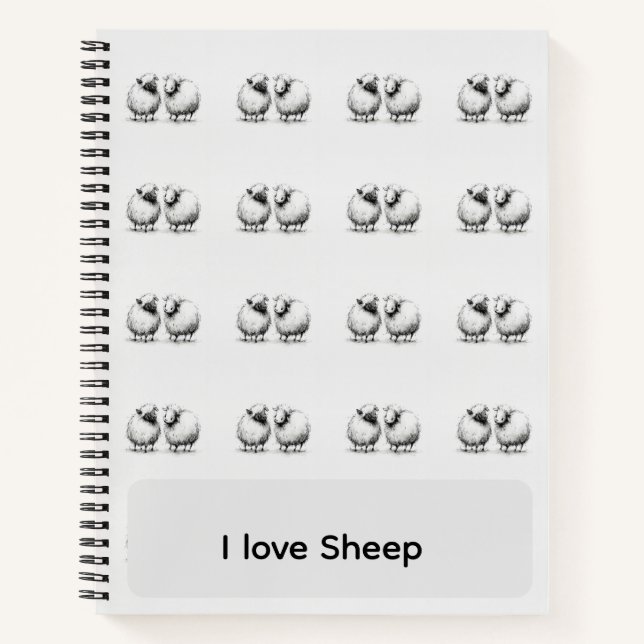 Cuaderno Patrón de dibujo de oveja negra (Anverso)