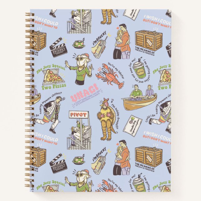 Cuaderno Patrón de dibujos animados coloridos de FRIENDS™ (Anverso)